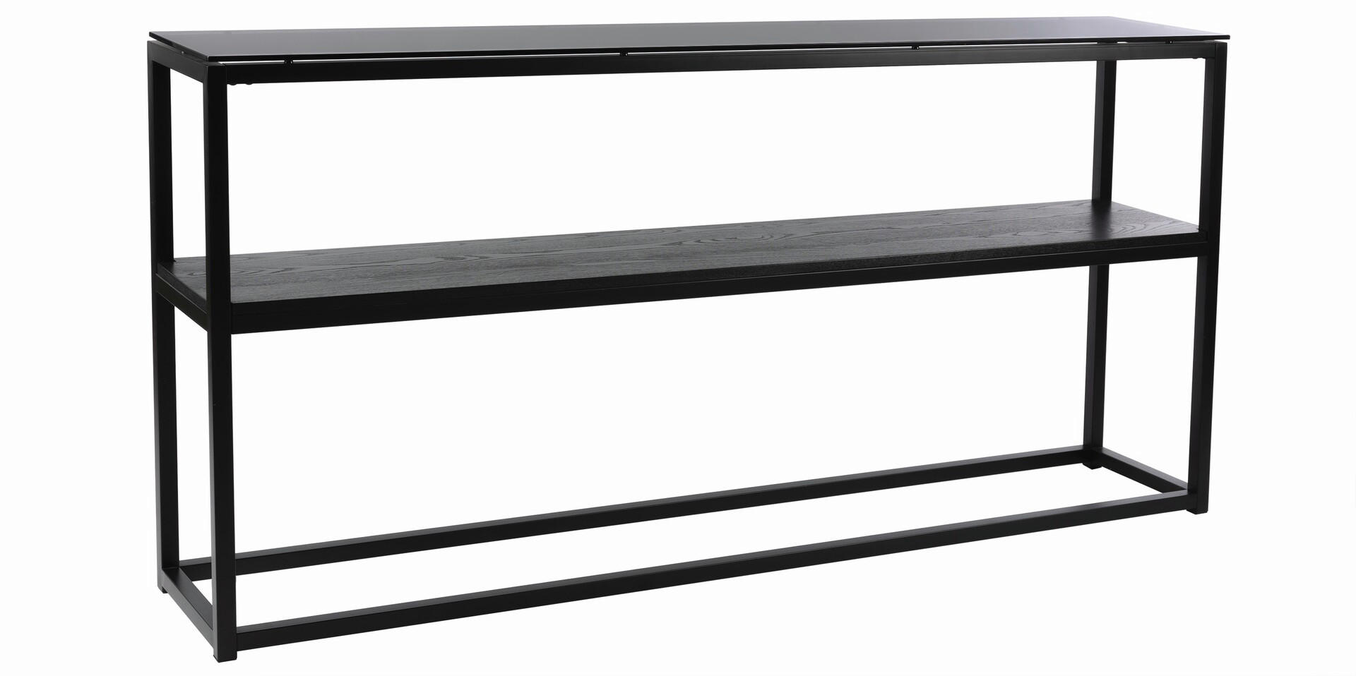 KONSOLBORD grå, svart   - svart/grå, Design, metall/trä (160/30/80cm) - Best Price