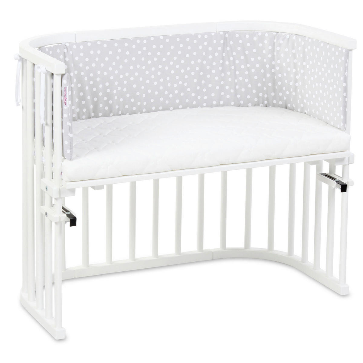 NESTCHEN babybay Nestchen Piqué  - Multicolor/Hellgrau, Basics, Naturmaterialien (200/24/2cm) - Babybay
