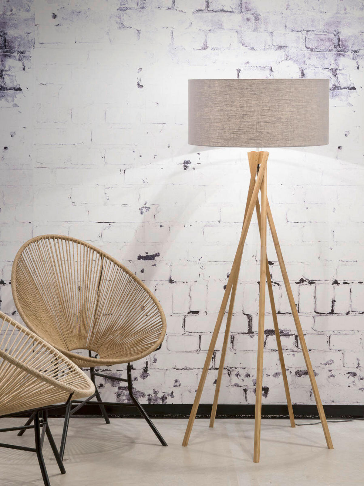 ÁLLÓLÁMPA - világosszürke/natúr színű, Trend (60/60/160cm) - Good & Mojo