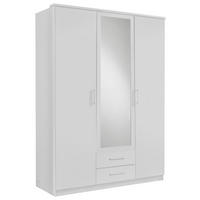 DREHTÜRENSCHRANK 135/199,5/58 cm 3-türig Weiß  - Alufarben/Weiß, KONVENTIONELL, Glas/Holzwerkstoff (135/199,5/58cm) - MID.YOU