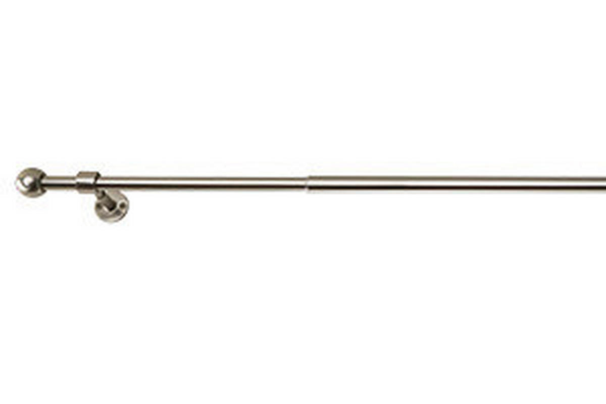 VORHANGSTANGENSET   - Grau Hochglanz, Basics, Metall (120/8/3.3cm)