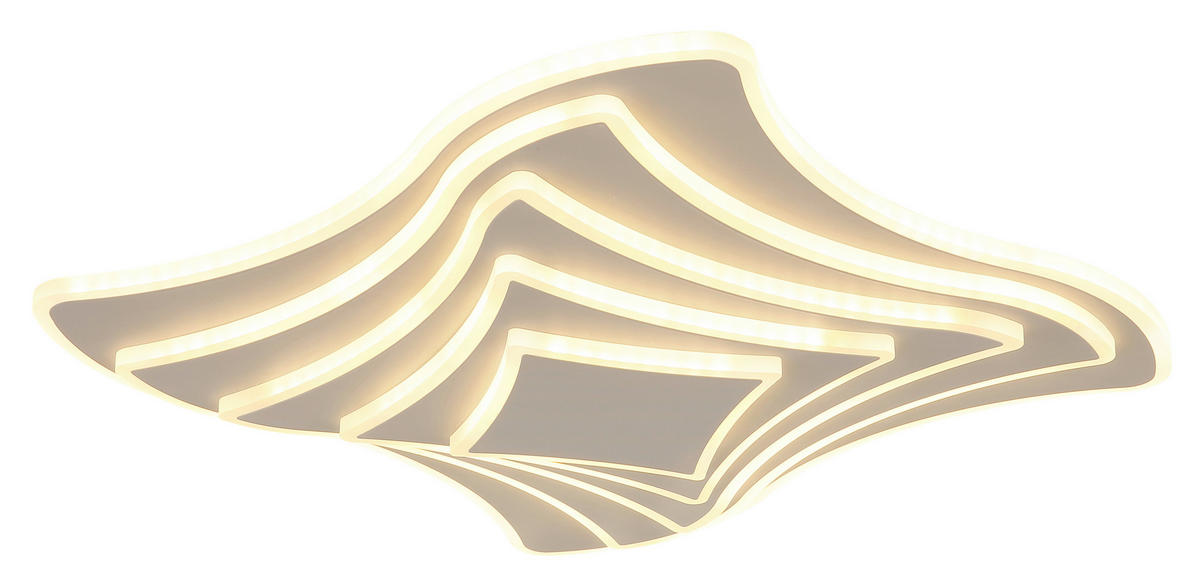 LED-TAKLAMPA Samobor 42 W 45/45/7 cm  - sandfärgad, Design, metall/plast (45/45/7cm) - Novel