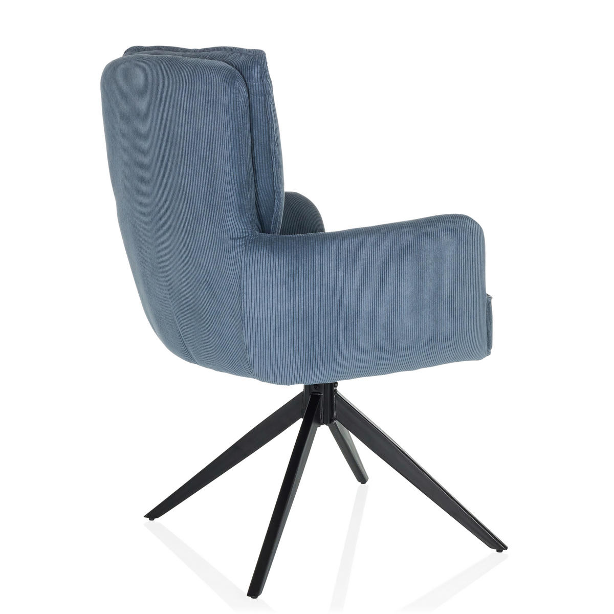 ARMLEHNSTUHL  in Cord  - Blau/Schwarz, MODERN, Textil/Metall (58/94/60cm) - MID.YOU