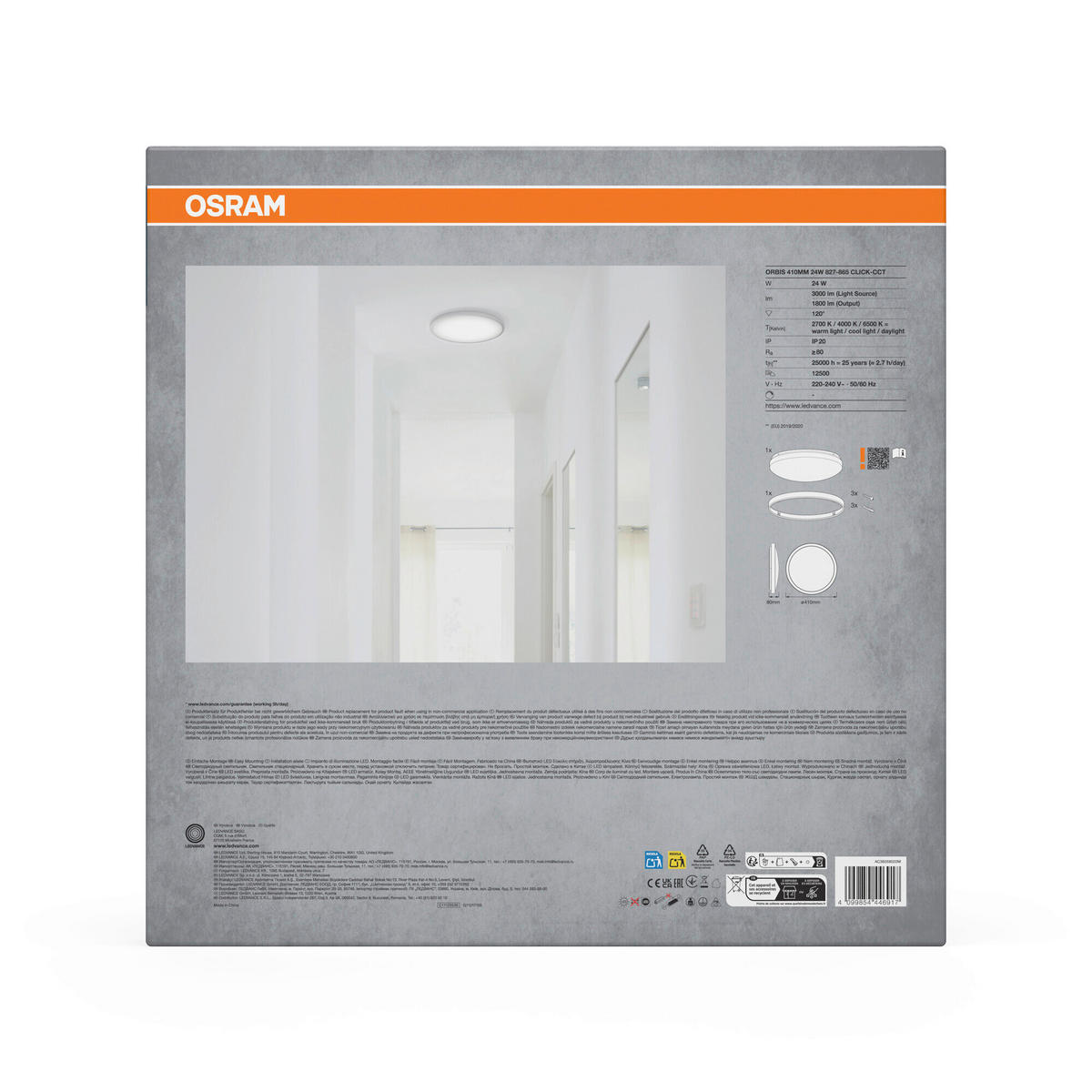 LED-DECKENLEUCHTE 41/8 cm   - Weiß, Basics, Kunststoff/Metall (41/8cm) - Osram