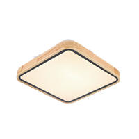 LED PLAFONJERA - boja bukve/bela, Osnovno, drvo/metal (39/39/9cm)