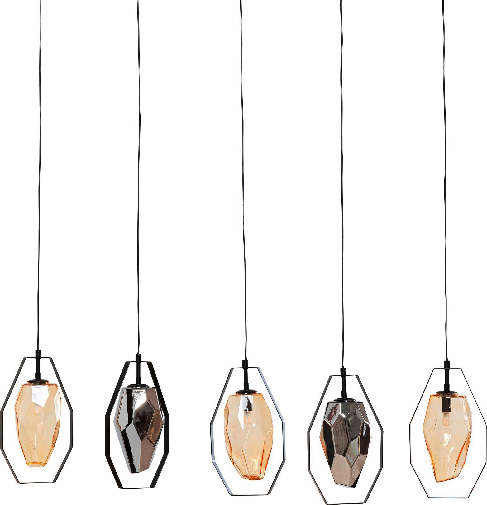 HÄNGELEUCHTE Diamond 110/130/12 cm   - MODERN, Glas/Metall (110/130/12cm) - Kare-Design