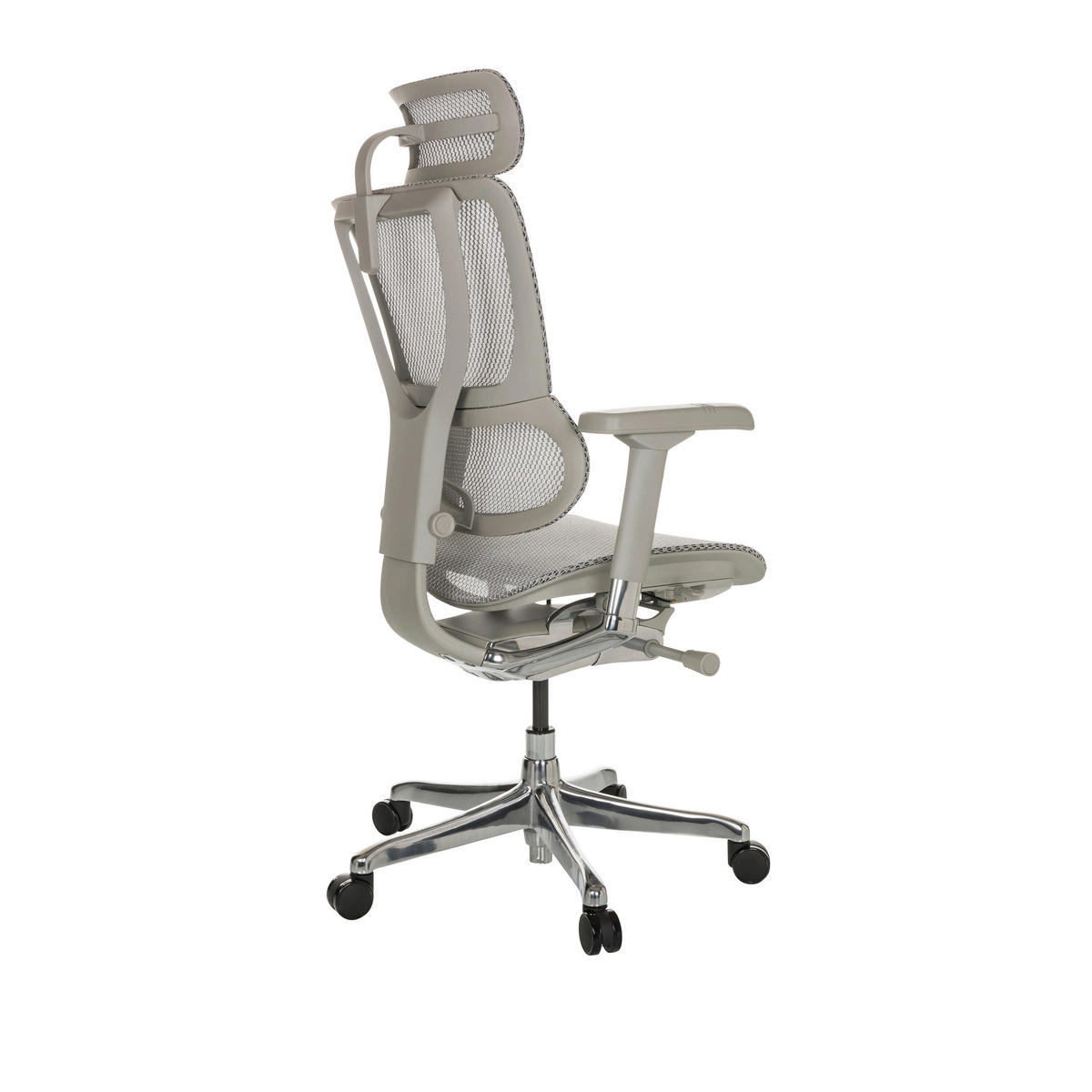 DREHSTUHL Netzbespannung Hellgrau  - Hellgrau, Basics, Kunststoff/Textil (69/116-138/66cm) - MID.YOU