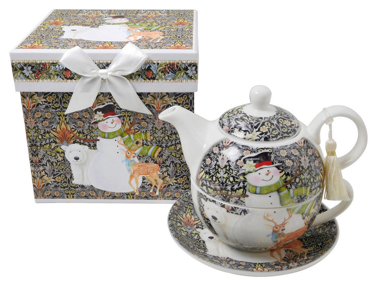 ČAJOVÁ SOUPRAVA PRO JEDNOHO 490 ml - vícebarevná, Trend, keramika (17/14cm) - X-Mas