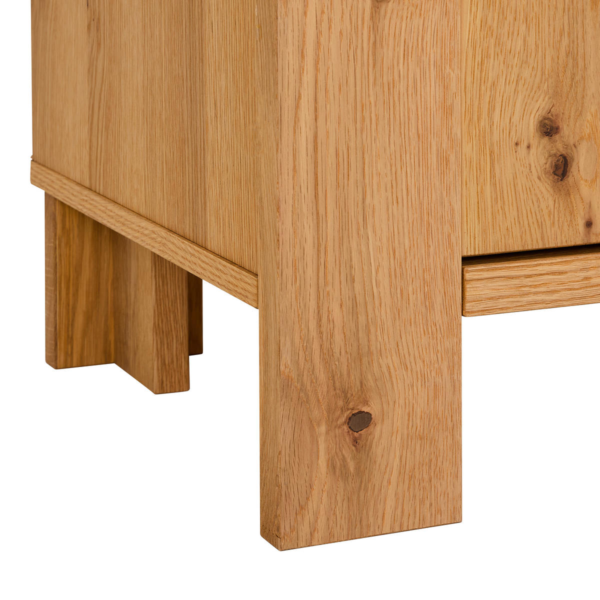 VITRINE in furniert Eiche Klar, Naturfarben  - Klar/Silberfarben, Design, Glas/Holz (121/40/143cm) - MID.YOU