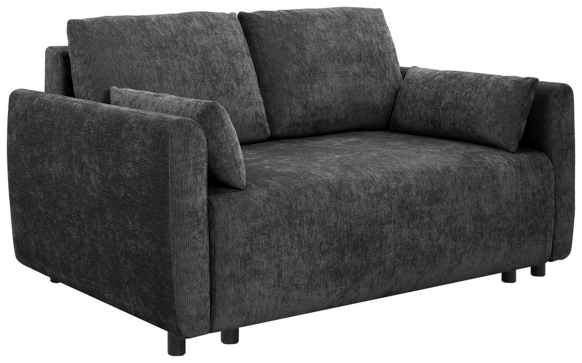 SCHLAFSOFA  in Chenille Schwarz  - Schwarz, KONVENTIONELL, Kunststoff/Textil (161/90/108cm) - Carryhome