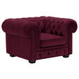 CHESTERFIELD-SESSEL - Wengefarben/Bordeaux, LIFESTYLE, Holz/Textil (115/76,5/96cm) - Landscape