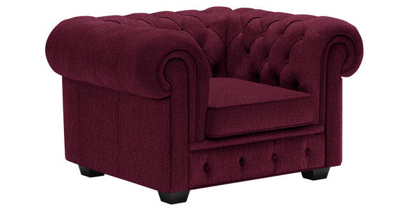 CHESTERFIELD-SESSEL - Wengefarben/Bordeaux, LIFESTYLE, Holz/Textil (115/76,5/96cm) - Landscape