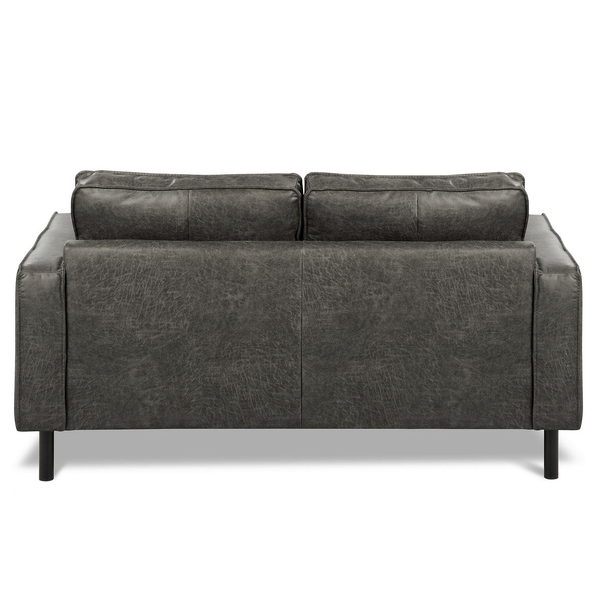 2-SITZER-SOFA Dunkelbraun Echtleder Lederlook  - Dunkelbraun, Design, Leder/Textil (148/85/92cm) - Livetastic