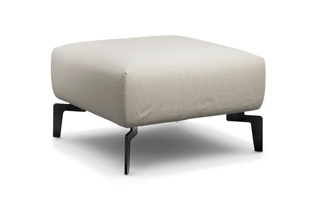 HOCKER Chenille Creme, Naturfarben  - Creme/Schwarz, Design, Textil/Metall (70/70/46cm) - SENSOO