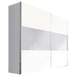 SCHWEBETÜRENSCHRANK 2-türig Grau, Weiß  - Chromfarben/Weiß, Design, Glas/Holzwerkstoff (250/236/68cm) - Hom`in
