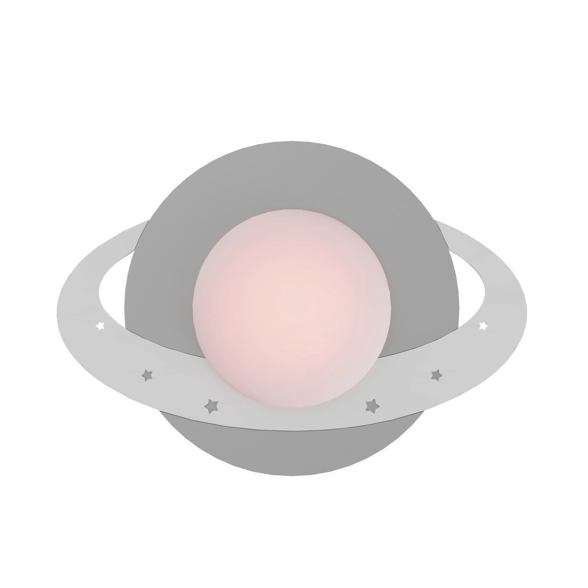 LED-KINDERDECKENLEUCHTE Saturn Starlight 75/50/8 cm   - Weiß, Basics, Holz (75/50/8cm)