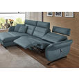 ECKSOFA in Echtleder Blaugrau  169/298 cm  - Blaugrau/Schwarz, Design, Leder/Metall (169/298cm) - Dieter Knoll