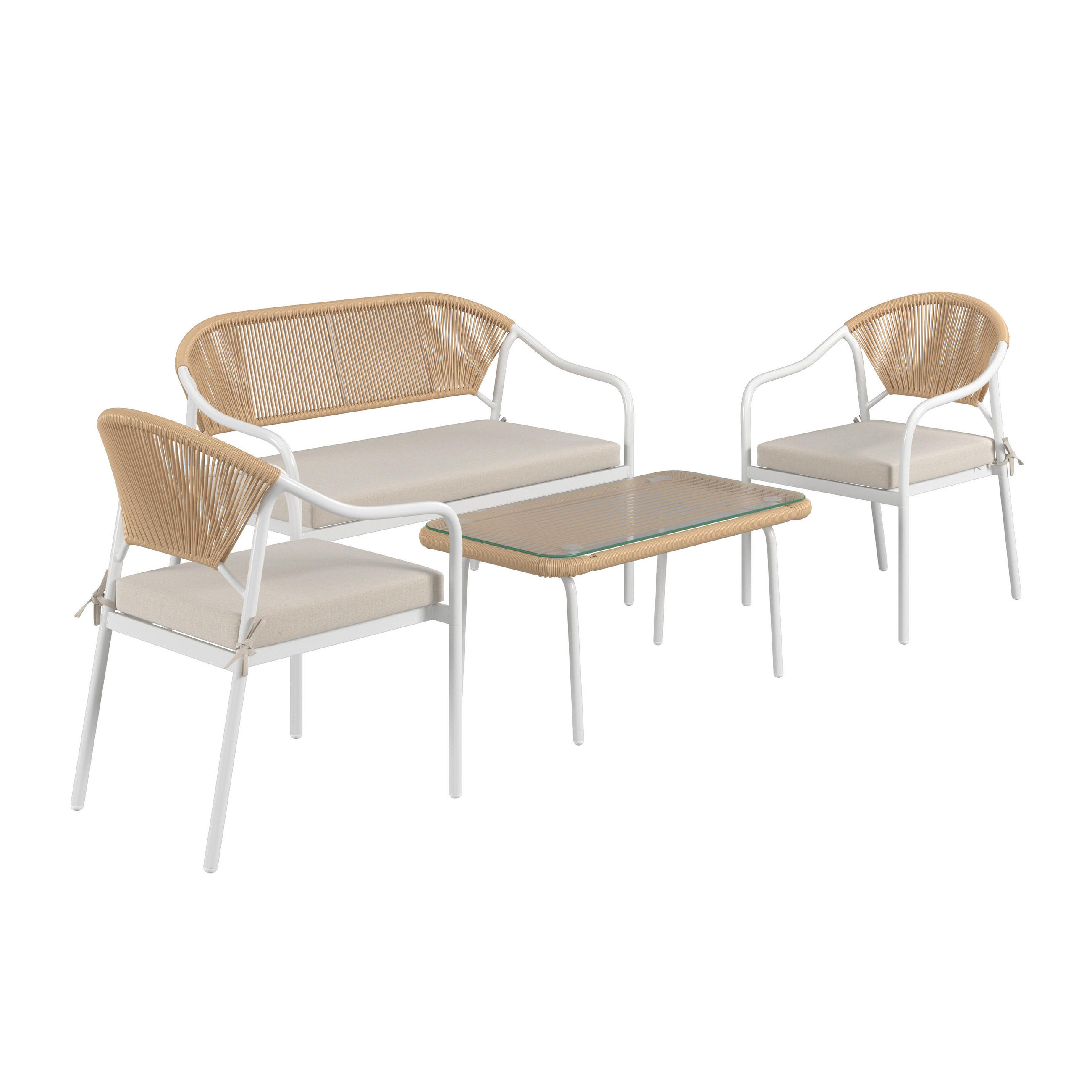 GARTENSET Webstoff Eisen  - Klar/Creme, MODERN, Glas/Kunststoff - Ambia Garden
