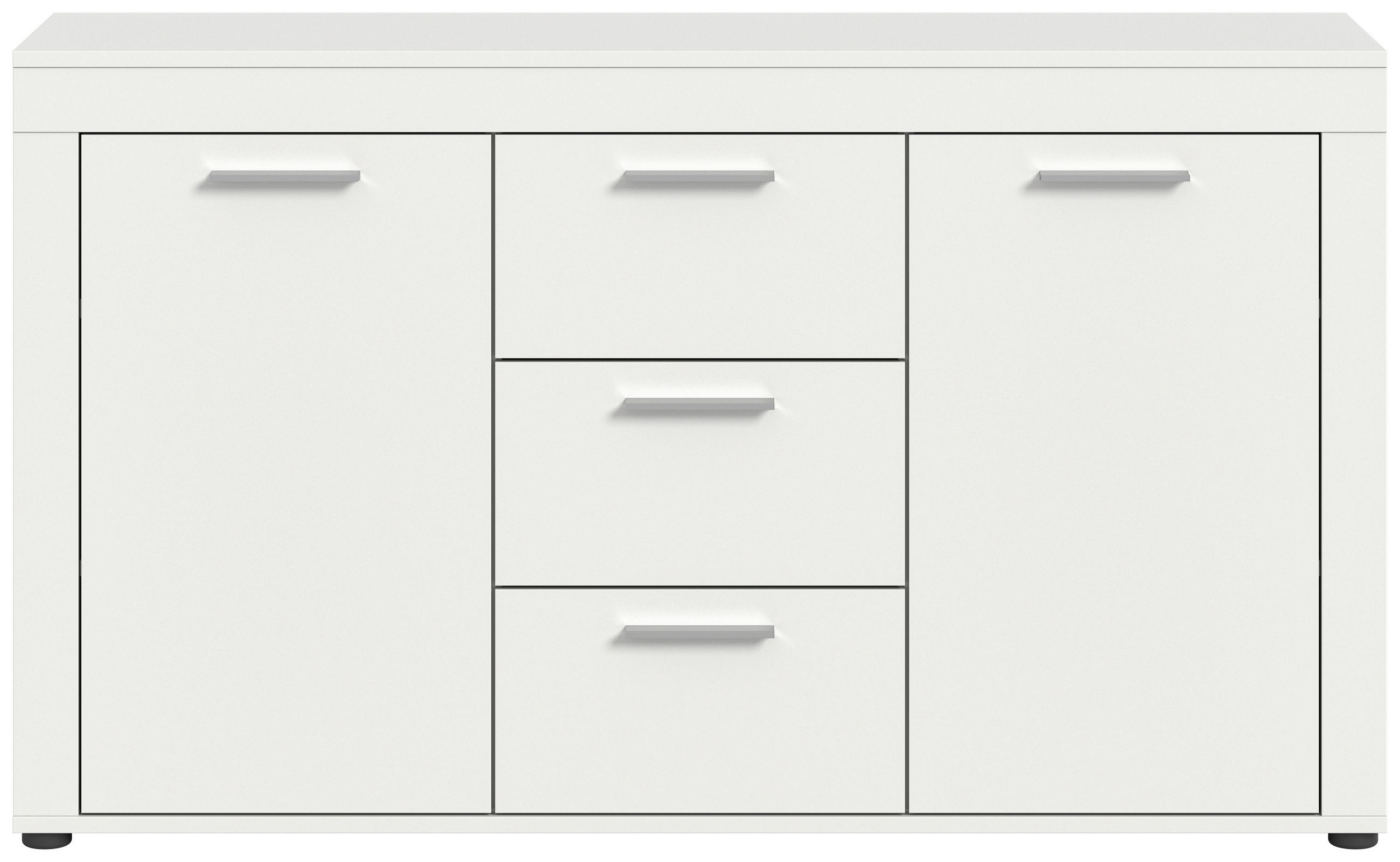 SIDEBOARD Jam  in 125/80/35 cm  - Silberfarben/Schwarz, Design, Holzwerkstoff/Kunststoff (125/80/35cm) - MID.YOU