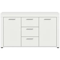 SIDEBOARD 125/80/35 cm  in Weiss  - noir/blanc, Design, matière synthétique/matériau de bois (125/80/35cm) - MID.YOU