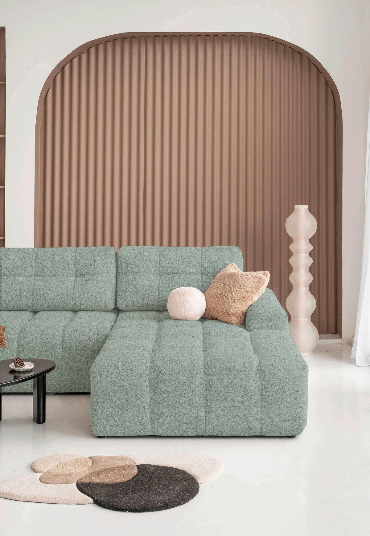 ECKSOFA  in Türkis  268/184 cm  - Türkis/Schwarz, Design, Kunststoff/Textil (268/184cm) - MID.YOU