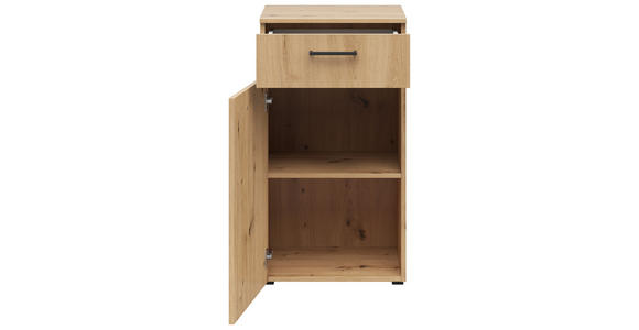 KOMMODE 45/83/40 cm in Eiche Artisan - Anthrazit/Schwarz, MODERN, Holzwerkstoff/Kunststoff (45/83/40cm) - Carryhome