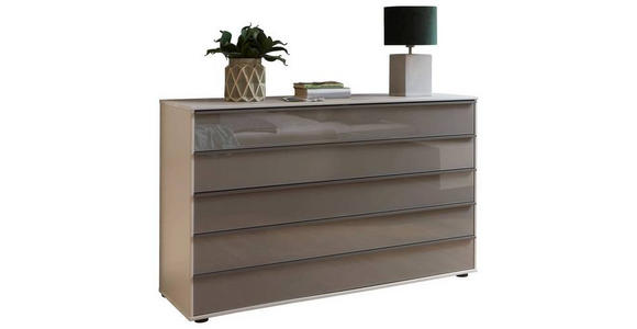 KOMMODE in 141/86/43 cm - Schieferfarben/Schwarz, Design, Glas/Holzwerkstoff (141/86/43cm) - Dieter Knoll