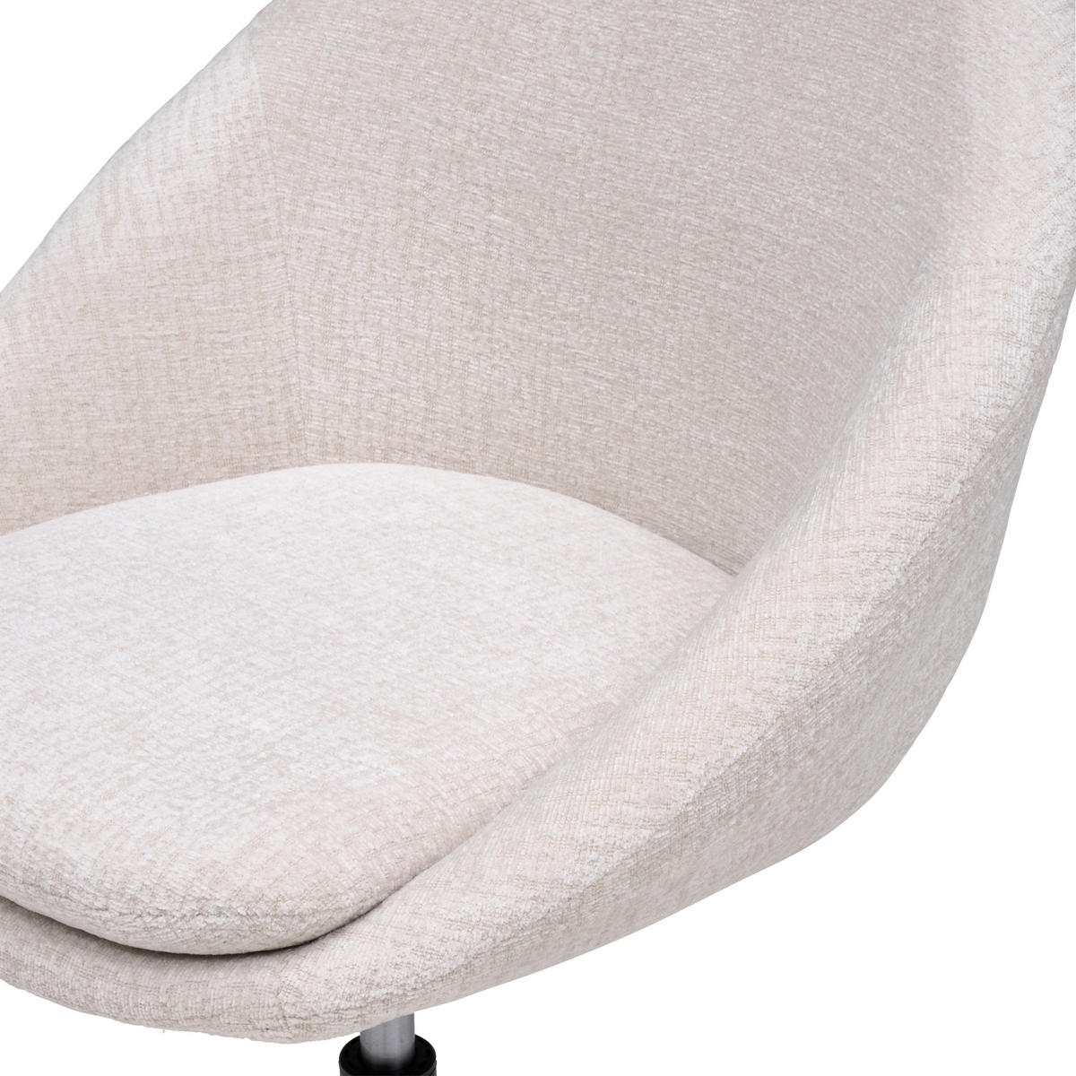 VRTLJIVI STOL kovina, tekstil bela, bež  - črna/bela, Moderno, kovina/umetna masa (62/79/87/61cm) - MID.YOU