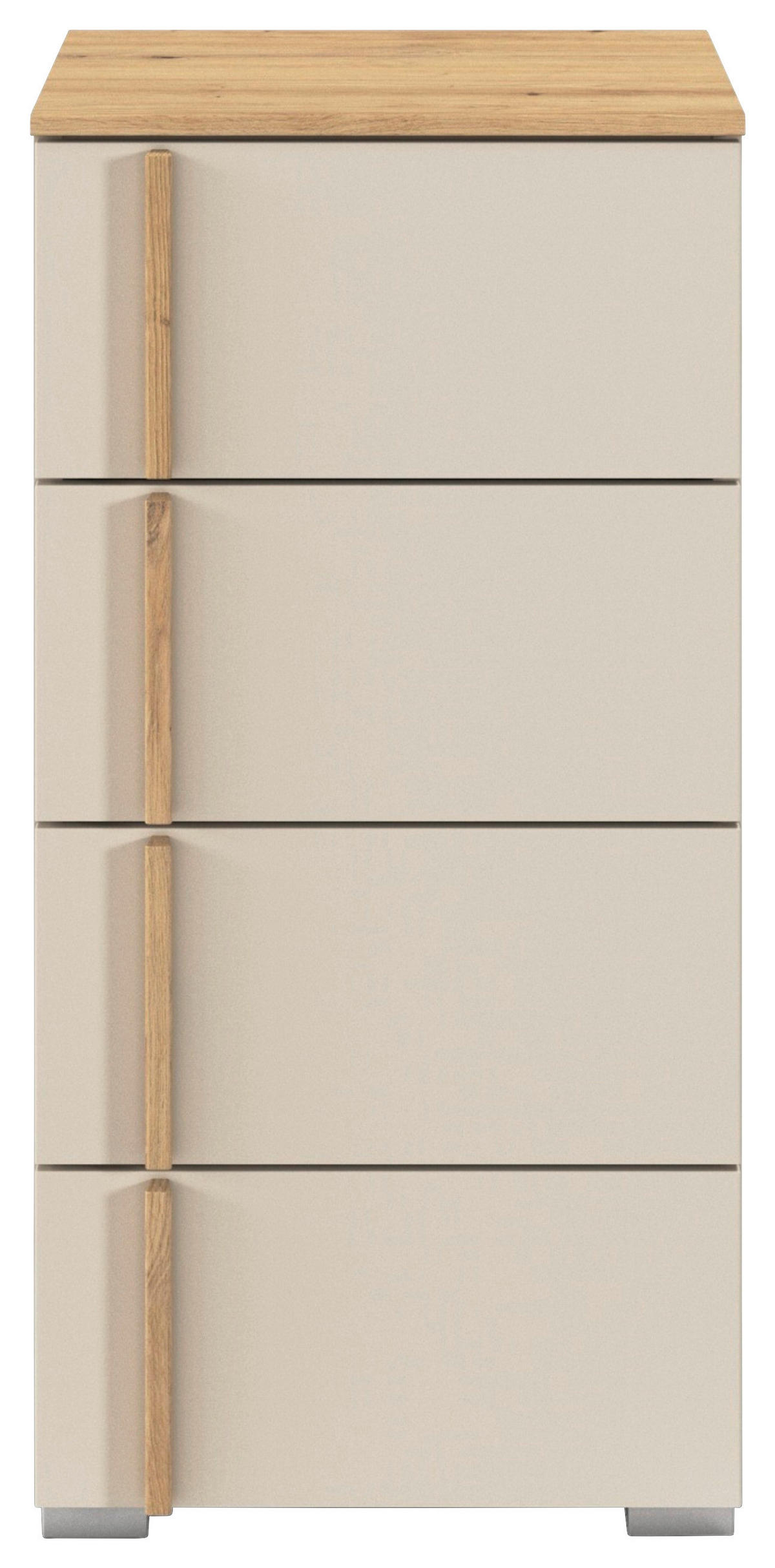 KOMMODE  in 40/81/42 cm  - Champagner/Alufarben, Design, Holz/Holzwerkstoff (40/81/42cm) - Stylife