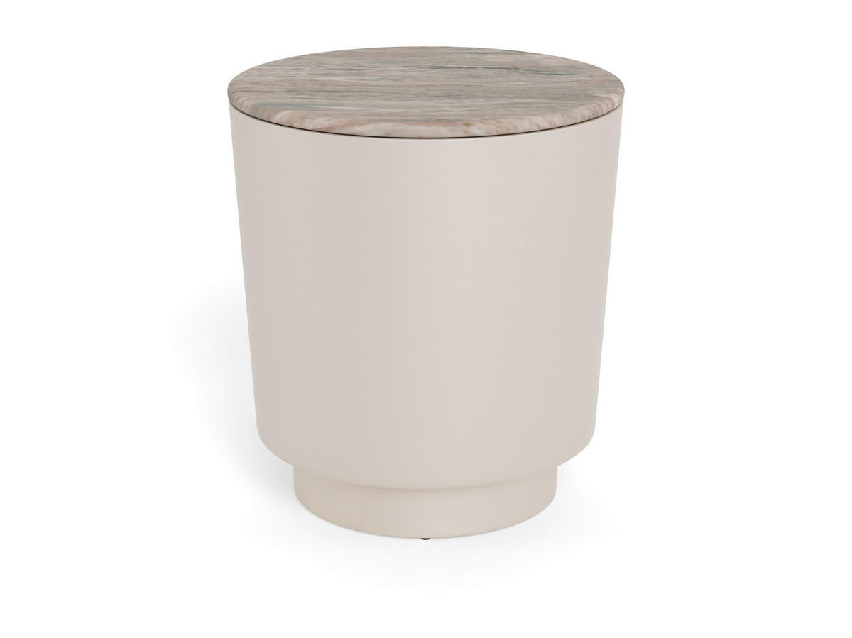 COUCHTISCH 45/45/51,5 cm rund Grau  - Grau, Stein/Metall (45/45/51,5cm)