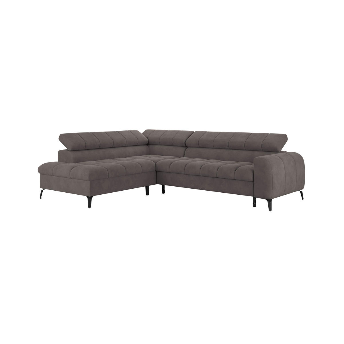 ECKSOFA in Graphitfarben  - Dunkelgrau/Schwarz, Trend, Kunststoff/Textil (203/261cm) - Livetastic