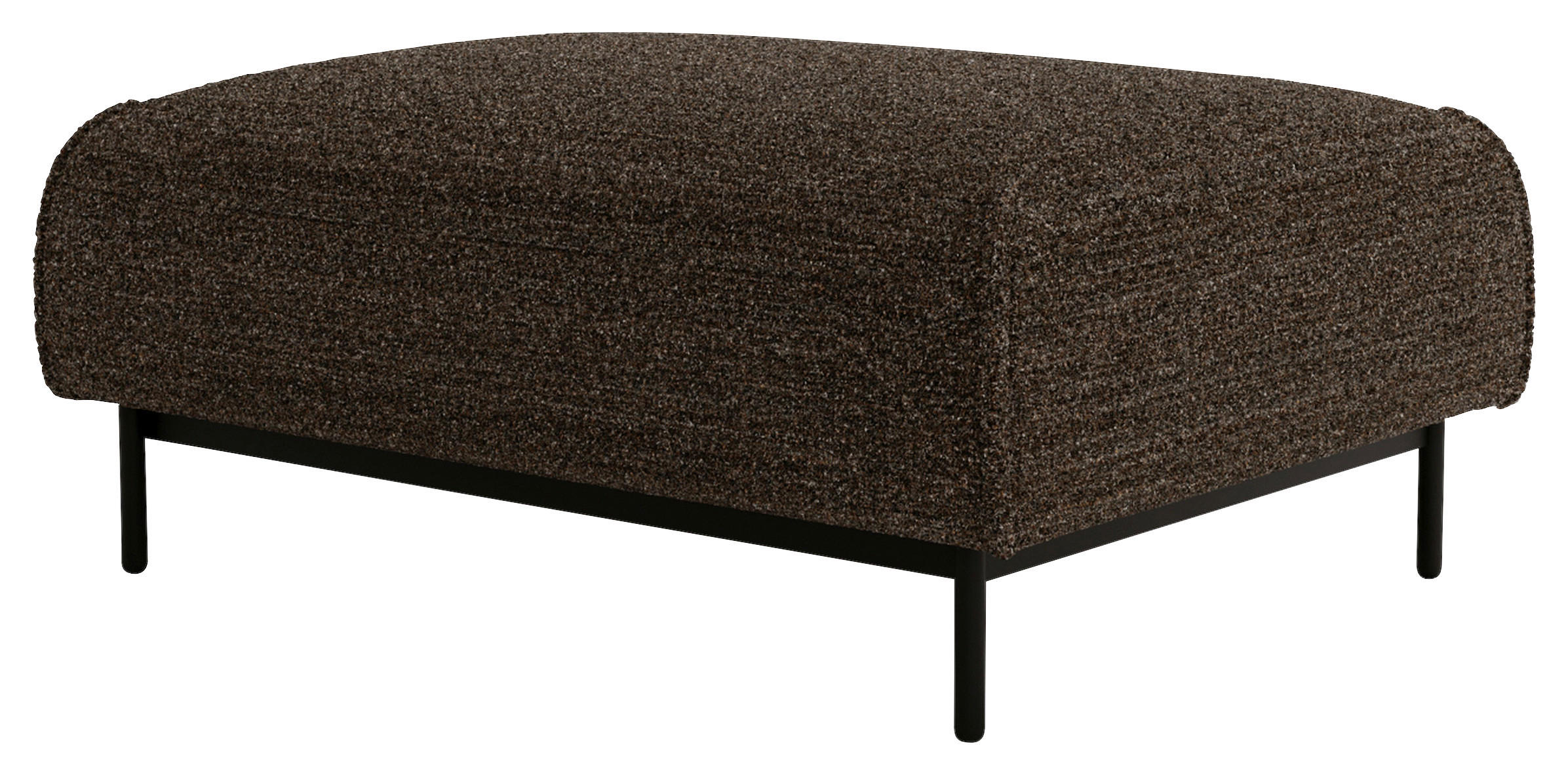 HOCKER Chenille Schwarz, Dunkelbraun  - Dunkelbraun/Schwarz, Design, Textil/Metall (100/42/97cm) - Livetastic