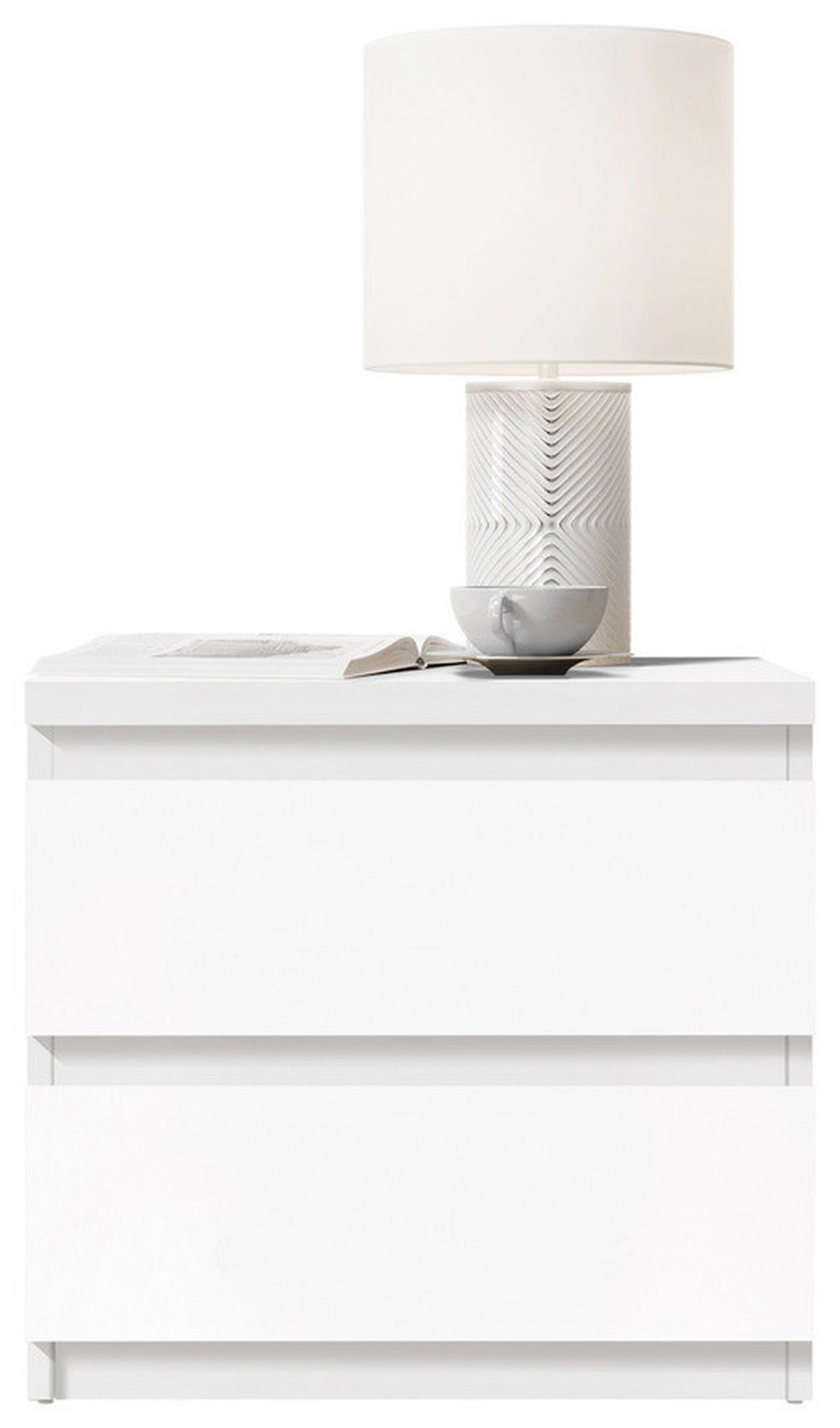 NOĆNI STOČIĆ bela  - bela/crna, Osnovno, pločasti materijal/plastika (45/43,6/38cm) - Hom`in