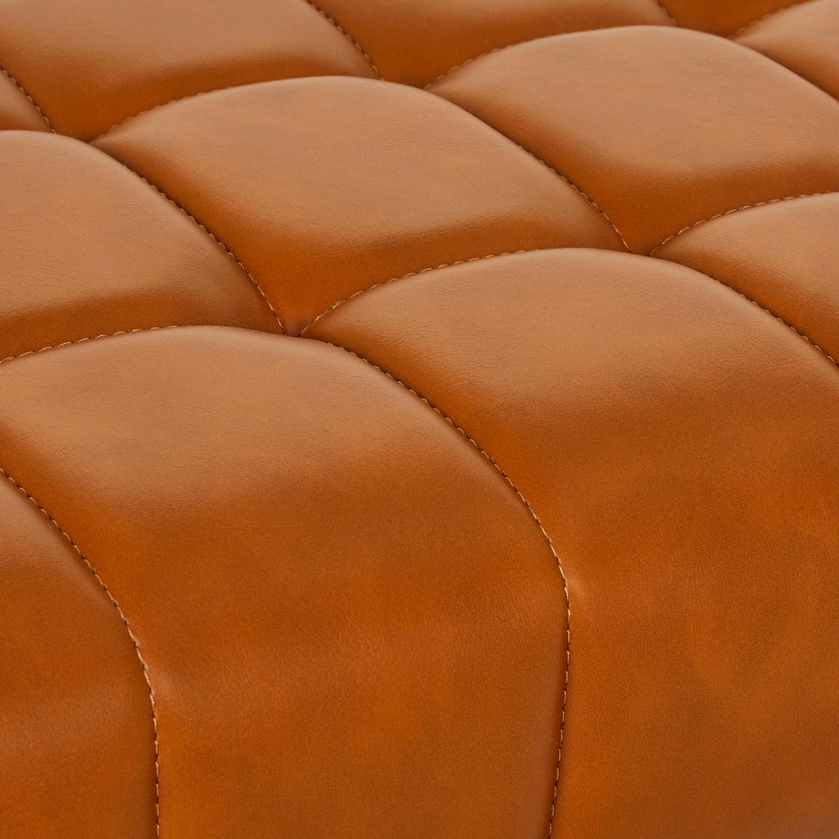 SITZBANK 113/45/38 cm Lederlook Schwarz, Cognac  - Cognac/Schwarz, Trend, Textil/Metall (113/45/38cm) - Xora