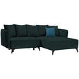 ECKSOFA in Chenille Dunkelgrün  - Blau/Dunkelgrün, LIFESTYLE, Textil/Metall (255/172cm) - Carryhome