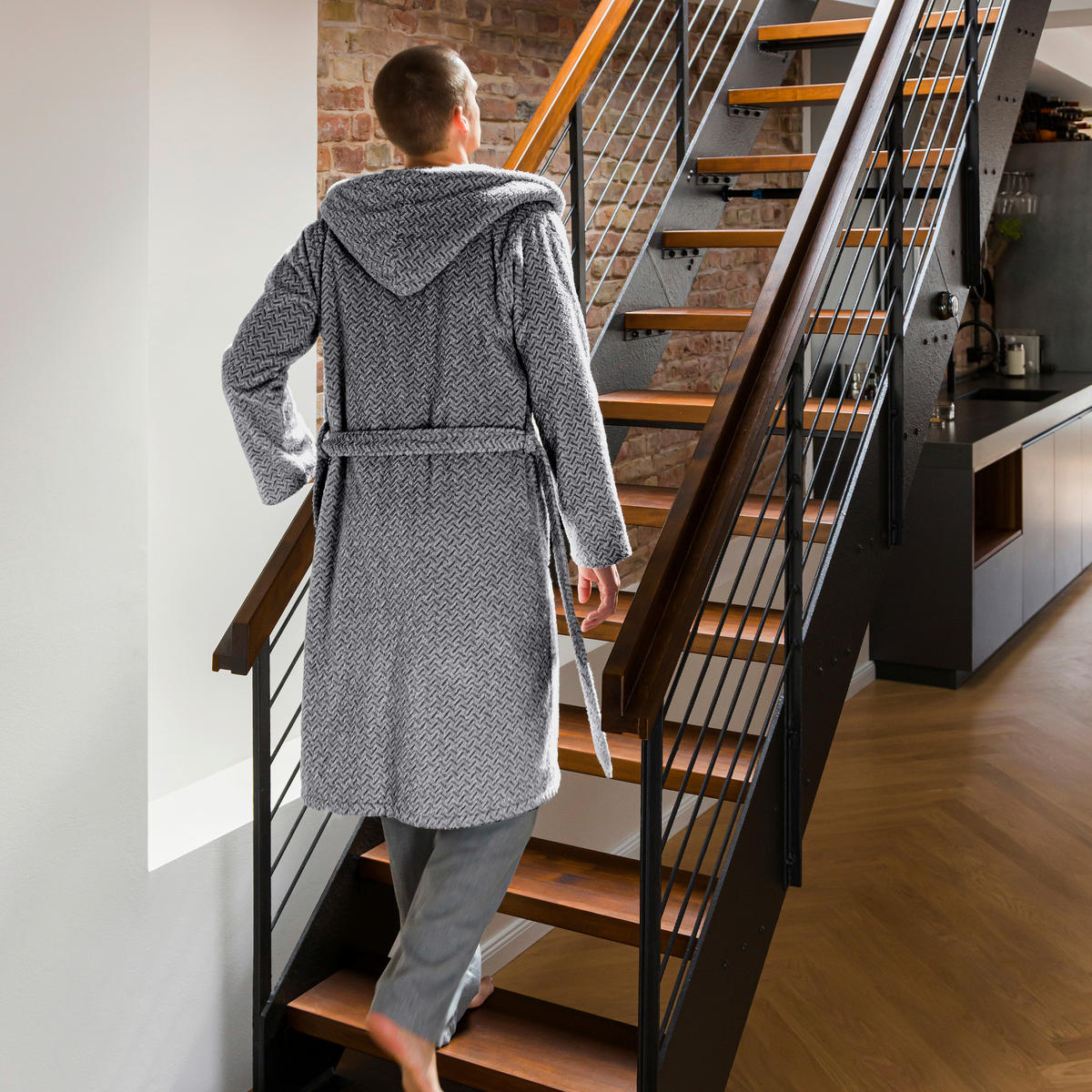 BADEMANTEL S Unisex  - Blau, Basics, Textil (Snull) - Moeve