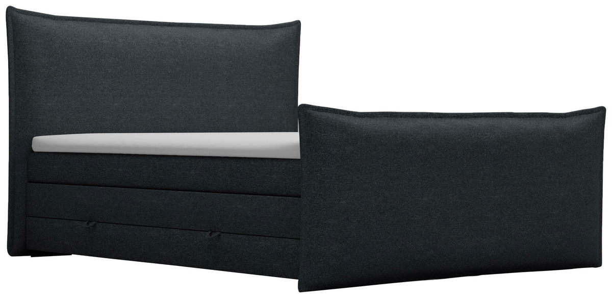BOXSPRINGBETT 160/200 cm  in Grau  - Schwarz/Grau, MODERN, Textil (160/200cm) - MID.YOU