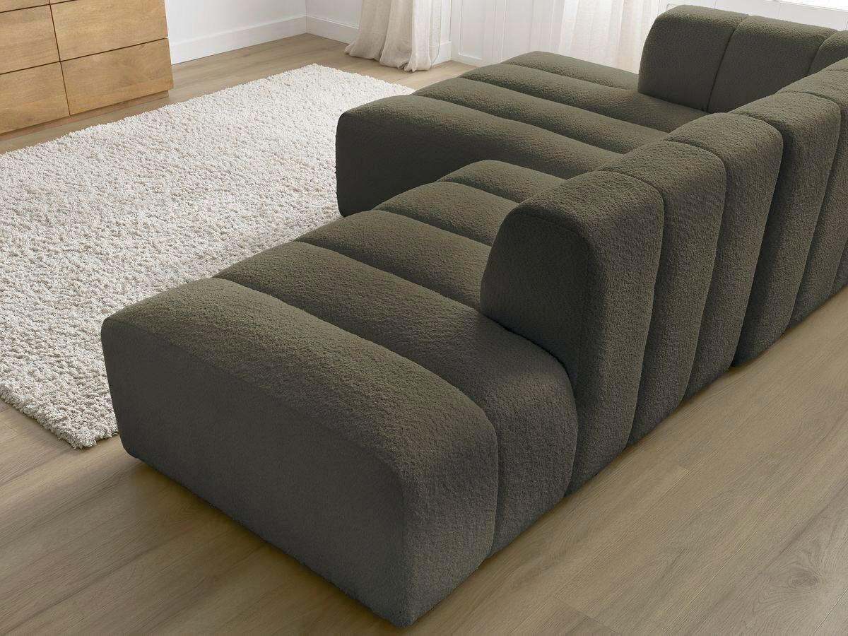 ECKSOFA  ANNECY Grün Bouclé  - Schwarz/Grün, MODERN, Kunststoff/Textil (170/262cm)