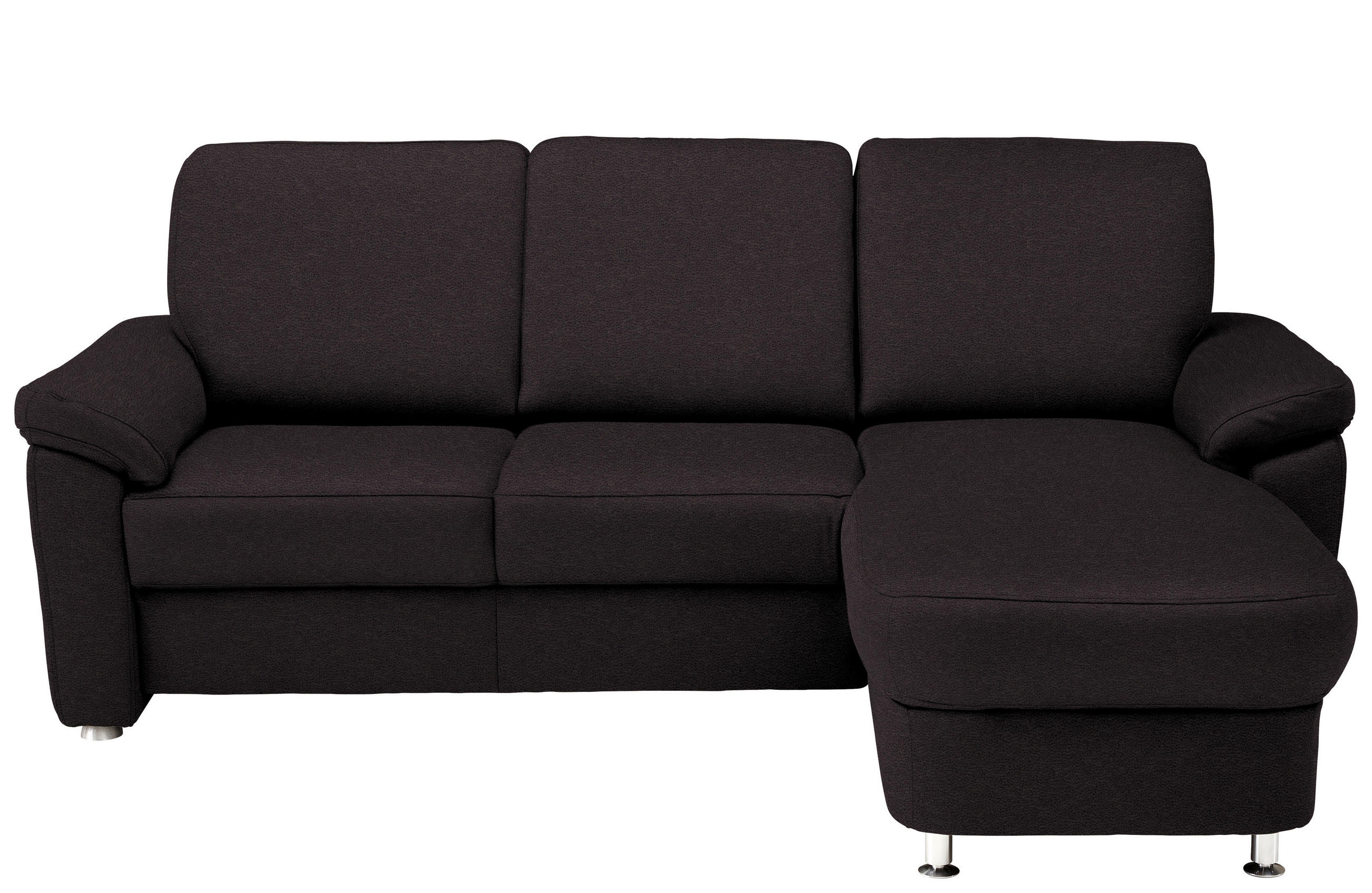 ECKSOFA in Flachgewebe Anthrazit  - Chromfarben/Anthrazit, Konventionell, Textil/Metall (250/163cm) - Beldomo System