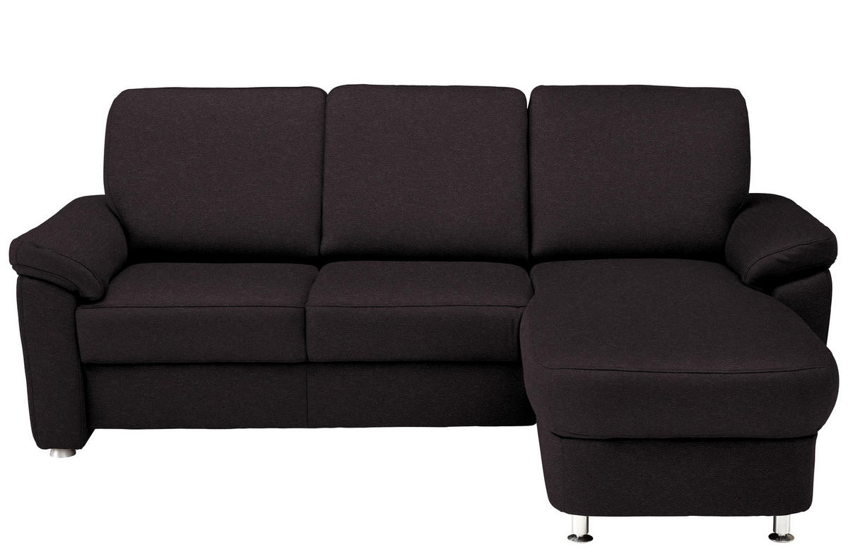 ECKSOFA in Flachgewebe Anthrazit  - Chromfarben/Anthrazit, Konventionell, Textil/Metall (250/163cm) - Beldomo System