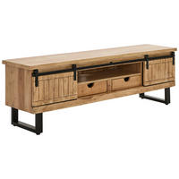 LOWBOARD Juba  in 160/50/40 cm  - Schwarz/Naturfarben, Natur, Holz/Metall (160/50/40cm) - Livetastic