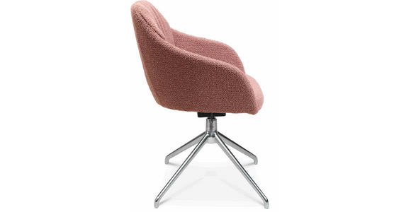 ARMLEHNSTUHL in Aluminium Flachgewebe - Alufarben/Rosa, Design, Textil/Metall (58/81,5-84,5/60cm) - Johann Jakob