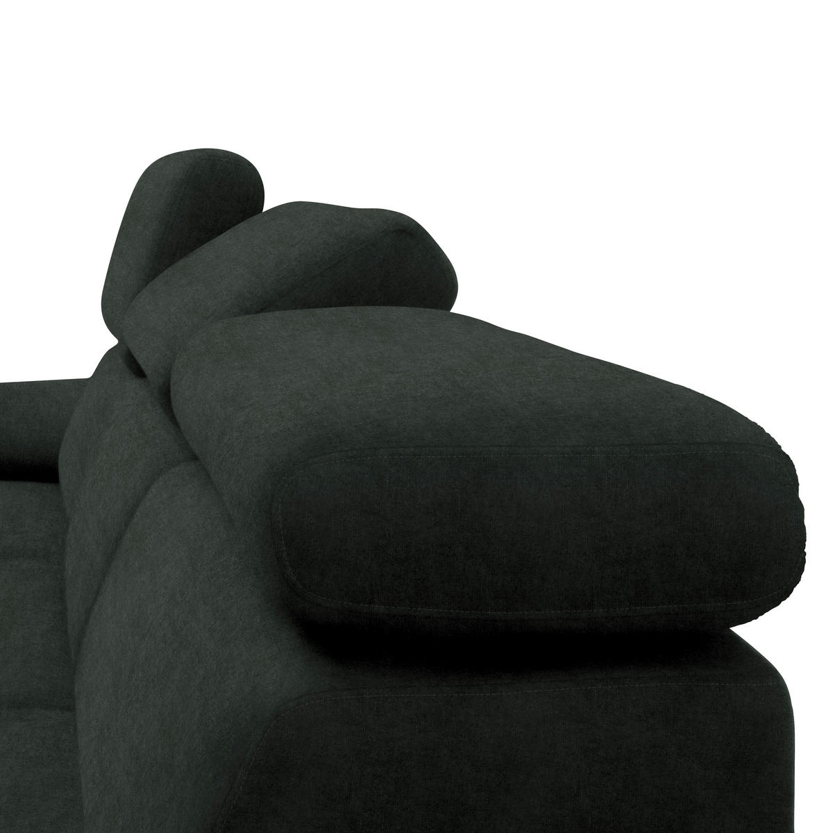ECKSOFA in Velours Dunkelgrün  - Dunkelgrün/Schwarz, Design, Textil/Metall (295/187cm) - Novel