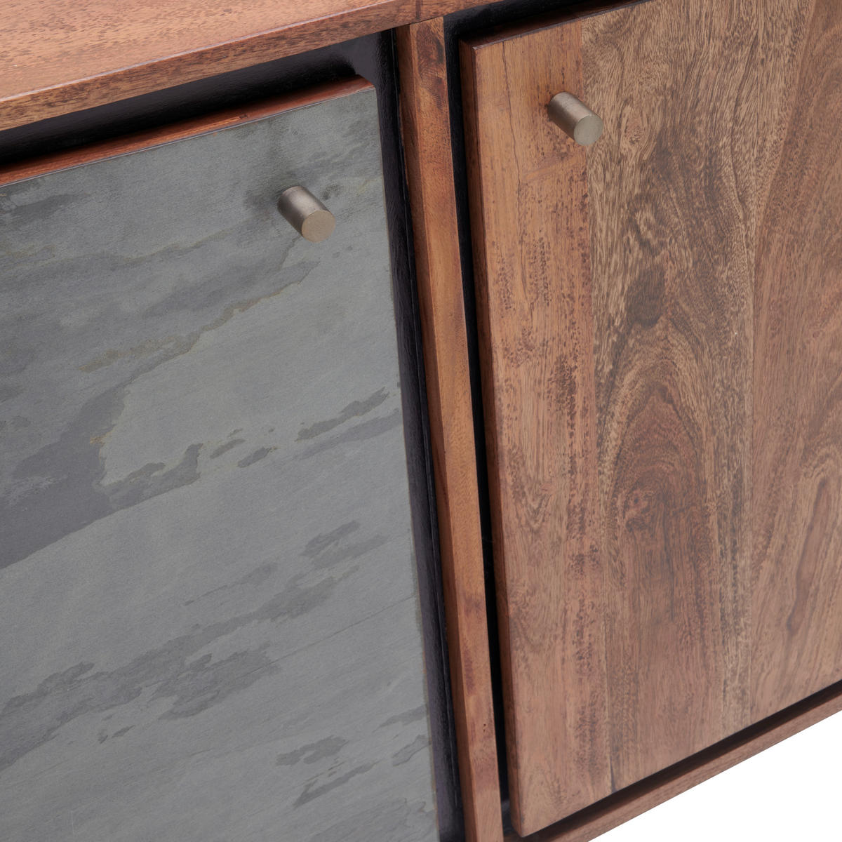 SIDEBOARD 180/77/40 cm  - Braun/Grau, MODERN, Holz/Stein (180/77/40cm) - Livetastic