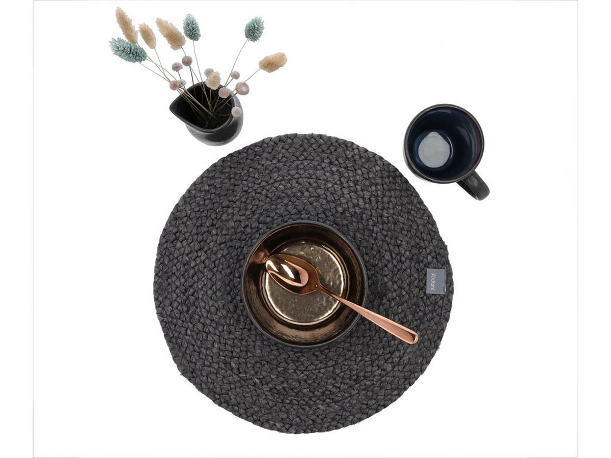 TISCHSET SÖDAHL Naturmaterialien Dunkelgrau 35 cm  - Dunkelgrau, Trend, Naturmaterialien (35cm)