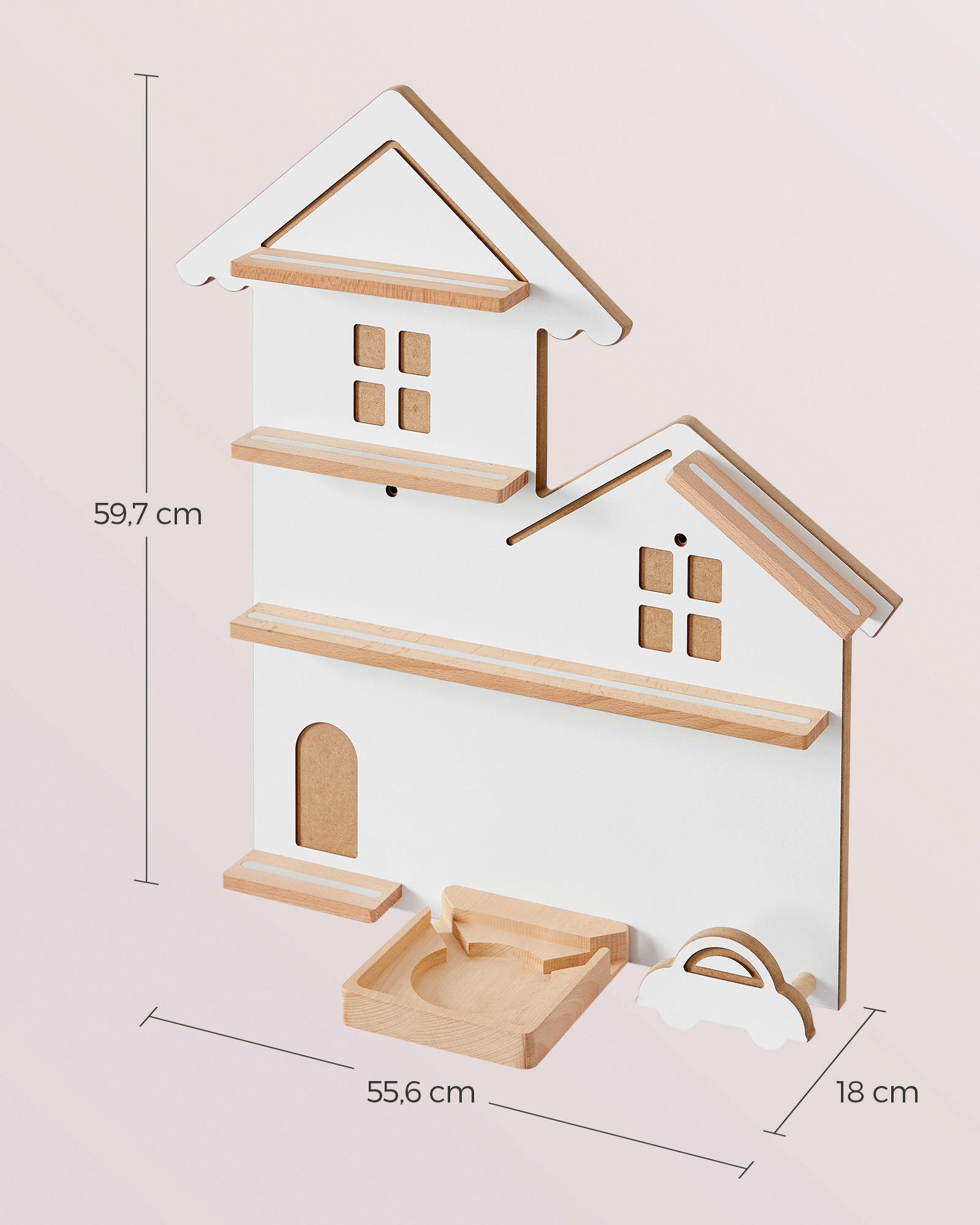 KINDERREGAL 55,8/60/18 cm - Weiß, MODERN, Holz/Holzwerkstoff (55,8/60/18cm) - MID.YOU