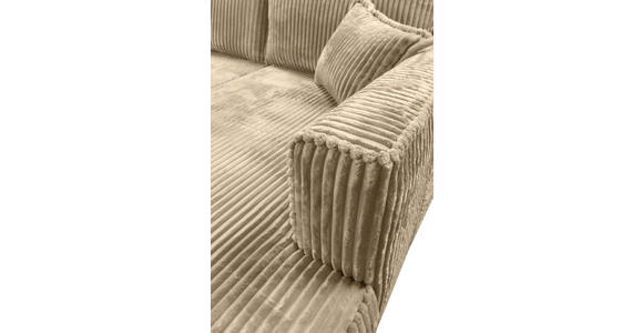 ECKSOFA Beige Cord Zierkissen, Rückenkissen  - Beige/Schwarz, MODERN, Holz/Textil (322/208cm) - Carryhome