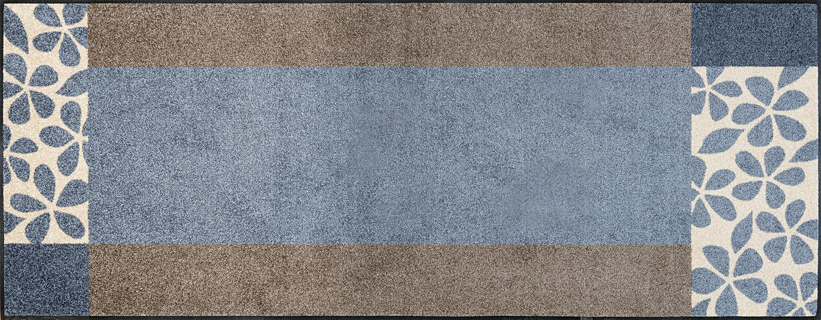 wash+dry Läufer Florita blue Blau, Braun, Weiß 75x190 cm