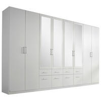 DREHTÜRENSCHRANK 8-türig Weiß  - Alufarben/Weiß, Basics, Holzwerkstoff/Kunststoff (360/229/54cm) - Xora
