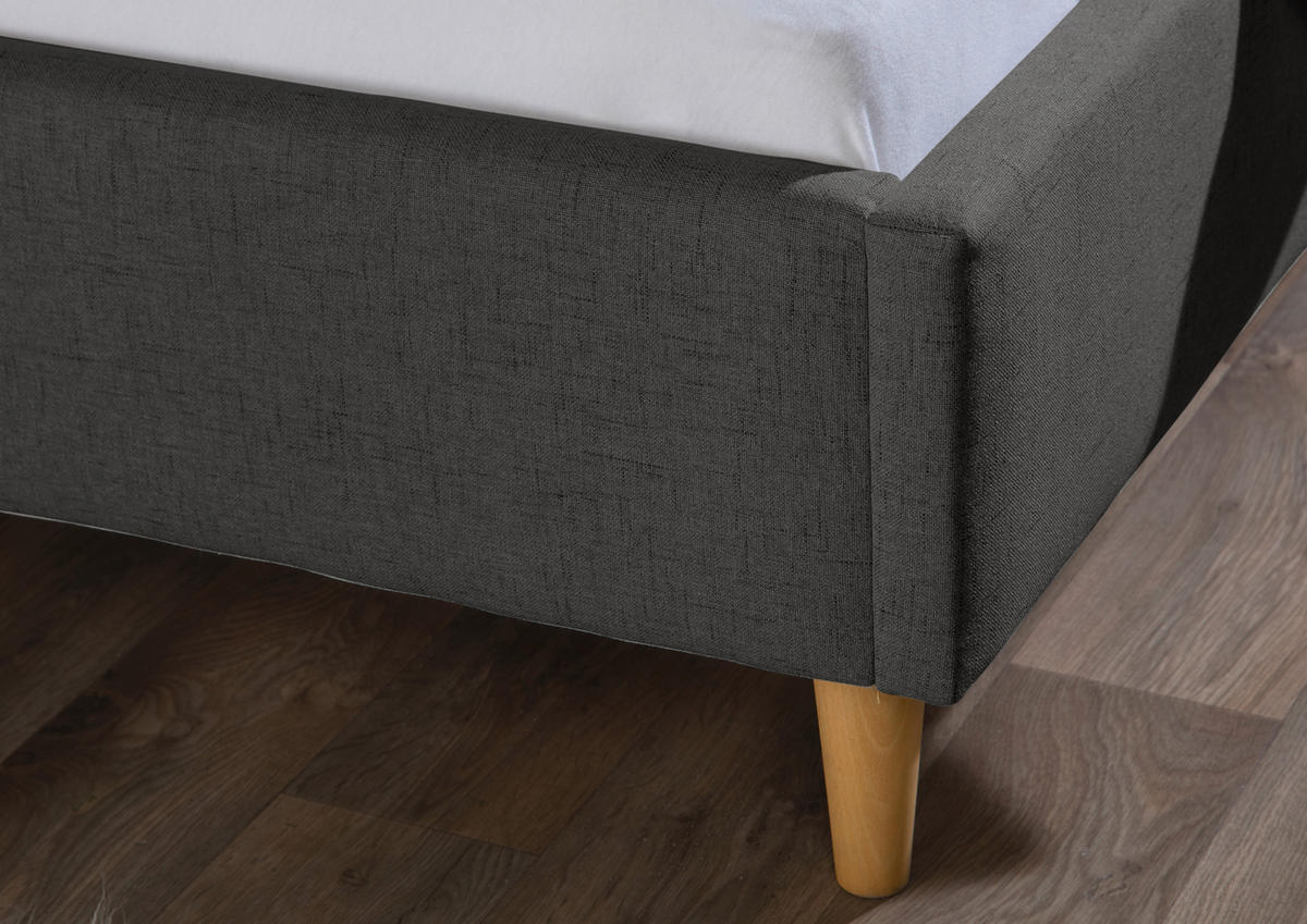 POLSTERBETT 180/200 cm,  in Anthrazit,  - Anthrazit/Naturfarben, MODERN, Holz/Textil (180/200cm) - Livetastic